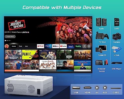 Tmy AAHT-1035 Projector With Wifi And Bluetooth[100 Inch Screen Included]Native 1080P Outdoor Projector thumb #6