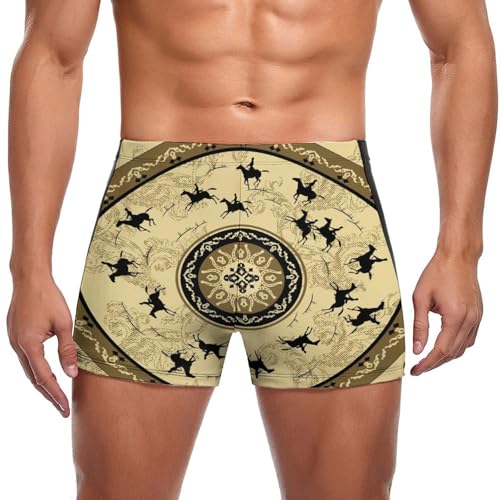 Maillot de bain boxer homme Boussole Ronde pour natation confort