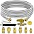 12 Feet High Pressure Braided Propane Hose Extension with Conversion Coupling 3/8" Flare to 1/2" Female NPT, 1/4" Male NPT, 1/8" NPT Male,3/8" Male NPT, 3/8" Male Flare for BBQ Grill, Fire Pit, Heater