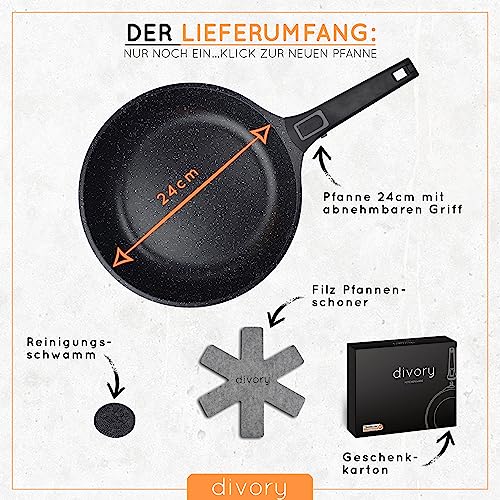 Bratpfanne mit abnehmbarem Griff DIVORY mittlere Pfanne 24cm