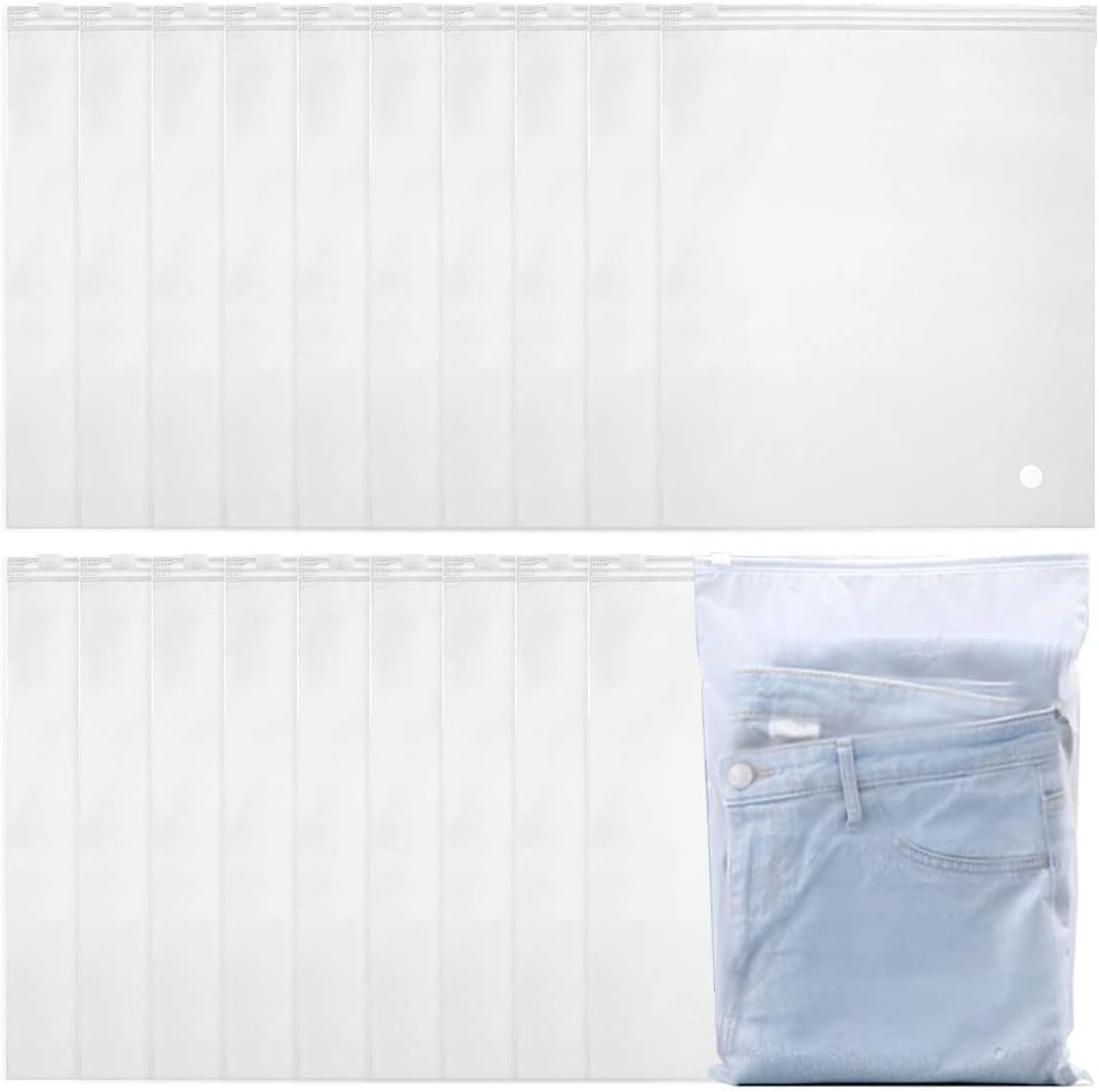 JOOTUEPO Sac de Rangement Vetement Plastique Transparent Zip, 12 Pièces Etanche Sac de Rangement Voyage, Sacs de Voyage Pochette pour ranger des Vêtements, Sous-vêtements, Chaussures, Cosmétiques