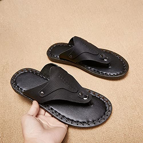 Slippers Women Leather Flip-Flops Summer Clip-on Sandals Beef Tendon Bottom Comfortable Slippers3