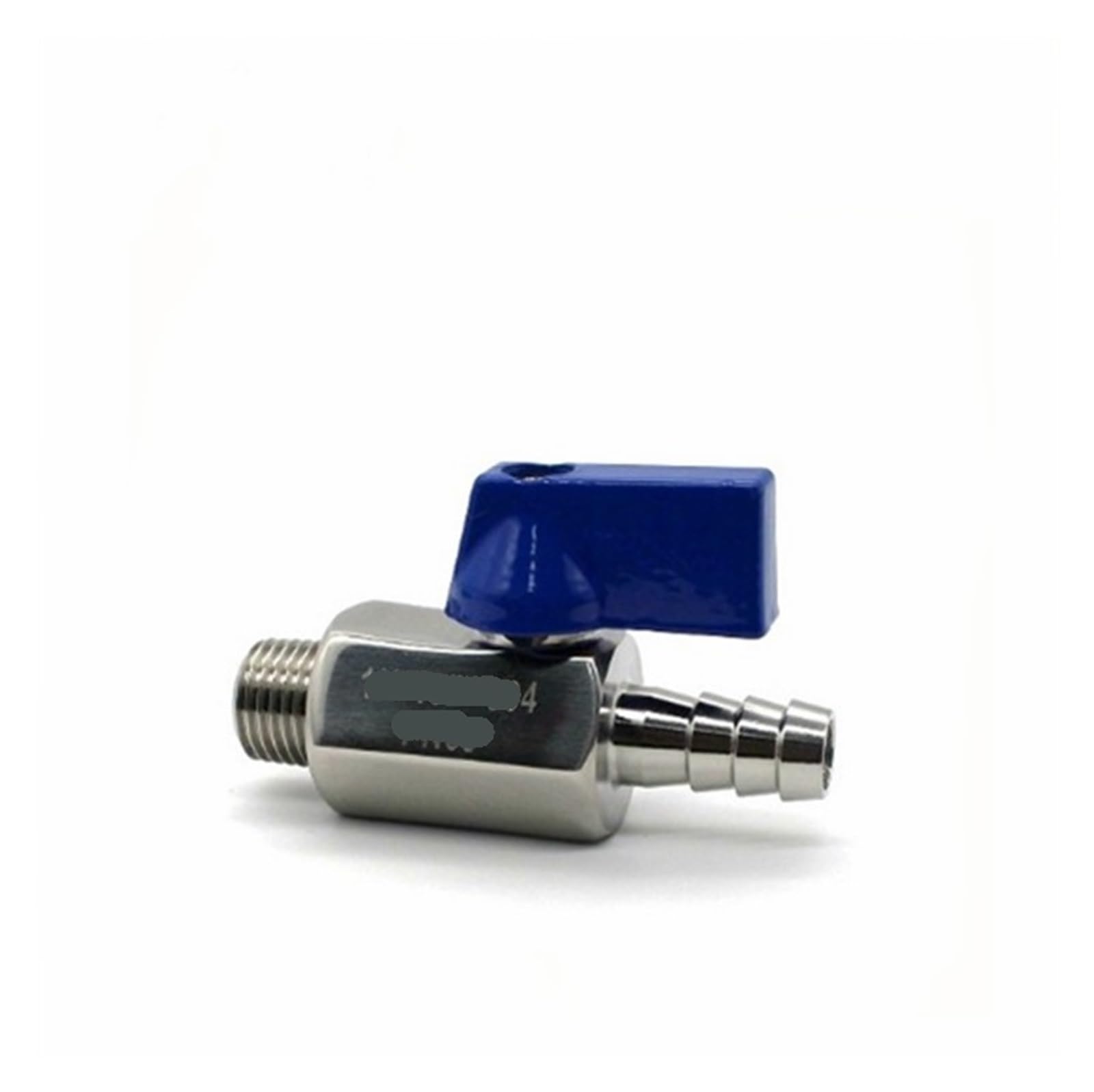 Valvola A Sfera In Acciaio Inox 304, 8 Mm, Con Due Fascette Stringitubo, Per Acqua, Gas E Carburante, Maniglia Blu A 90°