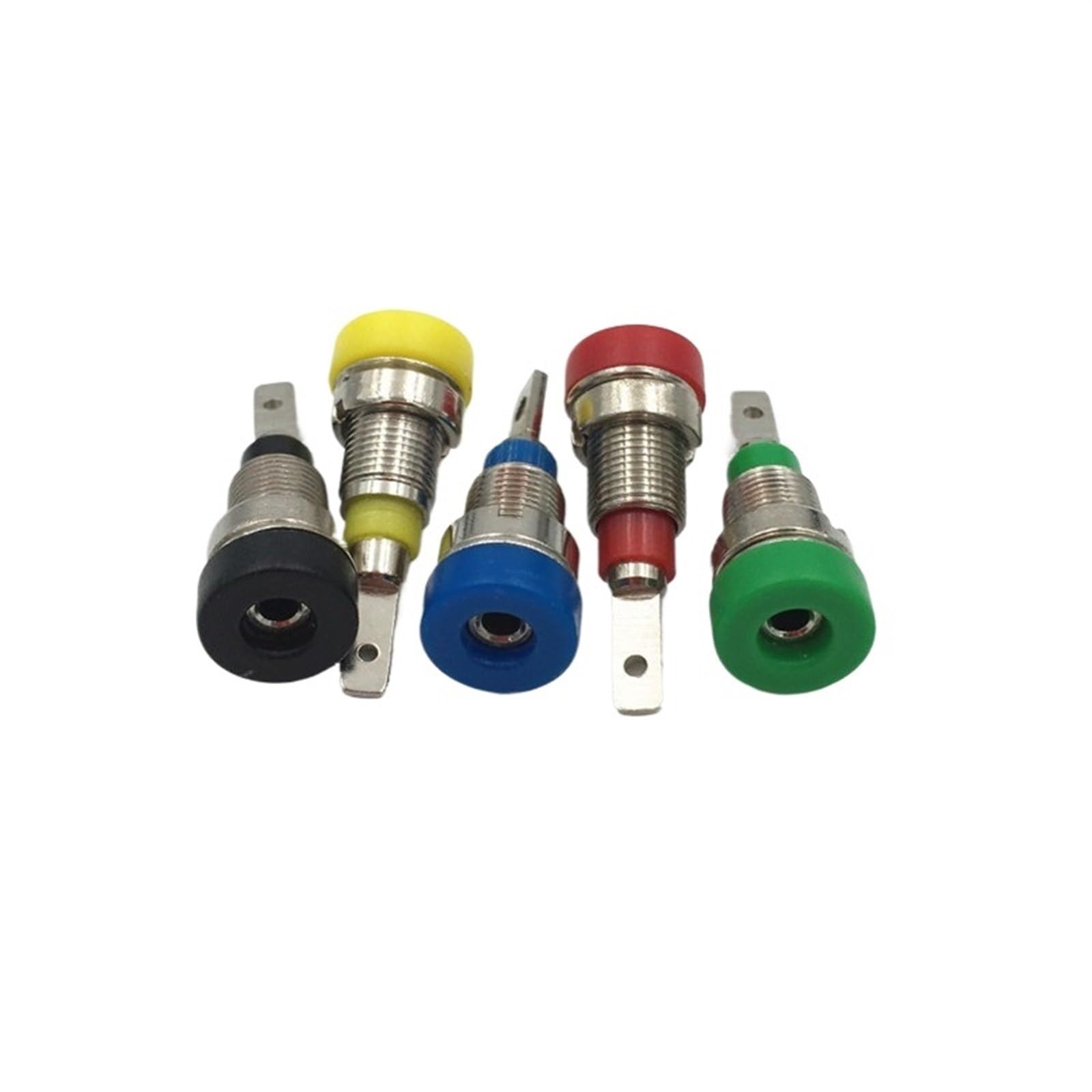 10 sztuk 2 mm mosiężne gniazdo bananowe żeńskie panel Mount Jack Binding Post Terminal złącze lutownicze 5 kolorów (czarne)