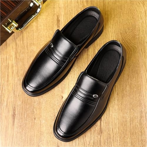 Men’s Slip-on Business Dress Shoes Breathable Casual Shoes for Middle-Aged Men Formal Comfortable Shoes for All Seasons(10)2