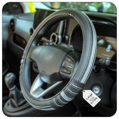 Image of CONTINENTAL [DuraGrip] O Type Large Size Steering Wheel Cover Build with Premium Vegan Leather Anti Slip Steering Cover.