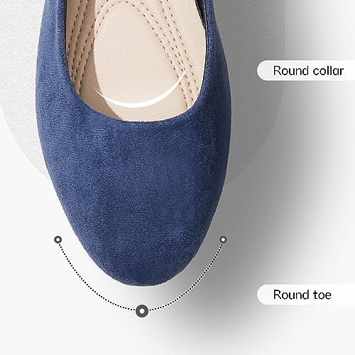 Image of Shupua Flats for Women Round Toe Black Ballet Flats Dressy Work Shoes