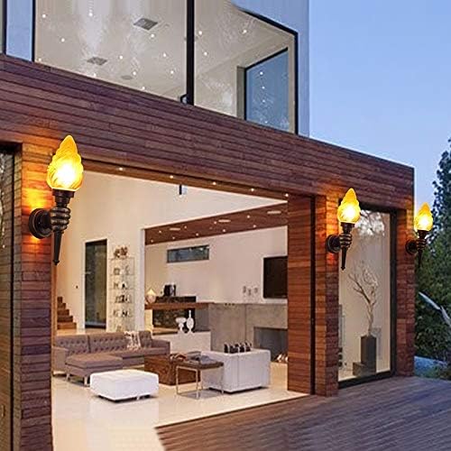 7W LED Outdoor/Indoor Gate Door-side Wall Sconces Light Fixture Waterproof IP54 Torchbearer Holding Torch Lighting lamp Right