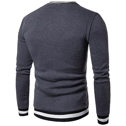 Mens Pullover V Neck Sweatshirt Fall Winter Slim Fit Sweat Shirts Casual Long Sleeve Knitted Jumper Ribbed Sweater2