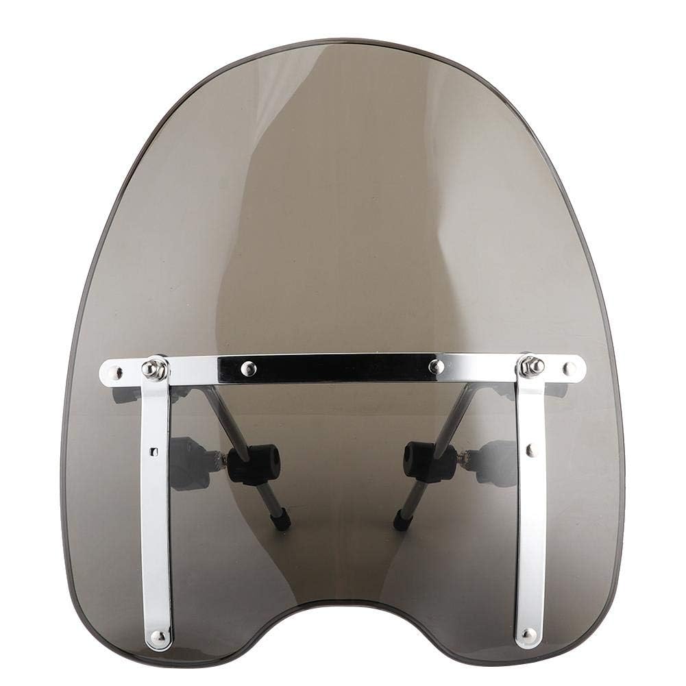 Parabrezza universale per moto, attacco manubrio regolabile a 360 ° 22-25mm adatto (fumoso)