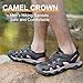 Camel Crown Mens Hiking Sandals Anti-Slipping Athletic Water Shoes with Arch Support Closed Toe Outdoor Summer Camping Sandal for Beach Black 10