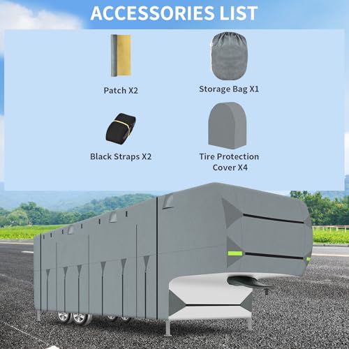 Murealy 5Th Wheel Rv Cover, Fits 26-29 Ft Fifth Wheel Toy Hauler Camper Cover thumb #3