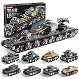 WW2 Army Tank Toys Building Sets (1165 Pieces) Compatible with Lego, Create A Large KV-VI Military Models or 8 Set WWII Tanks, Great Gifts for Boys Kids