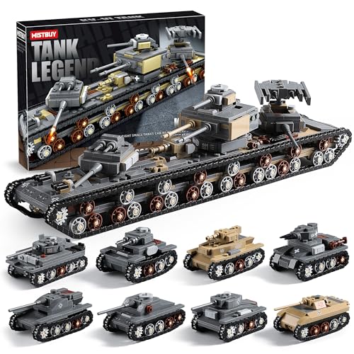 1165-Piece WW2 Army Tank Toys Building Sets Compatible with Lego, Create A Large KV-VI Military...