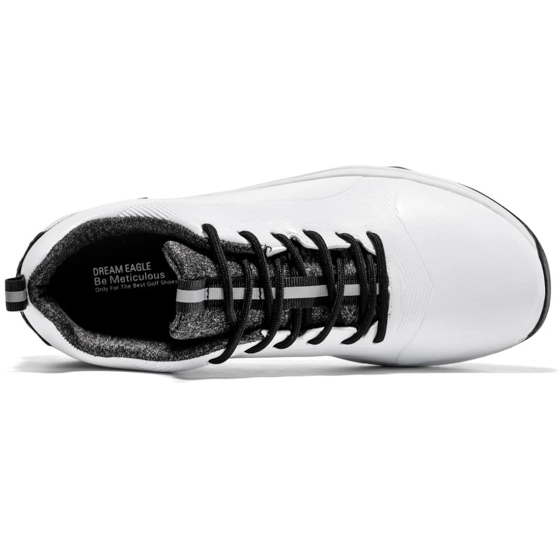 VEACAM Mens Golf Shoes Waterproof Golf Trainers Fashion Golfing Fitness Sneakers Casual Outdoor Spiked Walking Shoes,White,12