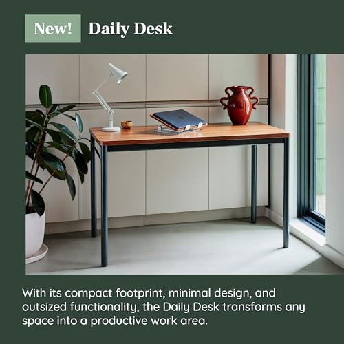 Image of Branch Daily Desk, Functional at Home Office Desk with Effortless Assembly | Timeless Design, Rounded Corners, and Built-in Cable Notch, 36 inch W x 28.5 inch H x 24 inch D, Woodgrain Work Table