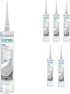 TMP PRO CONEL Silikon Premium Schimmel Blocker Bad & Küche für den Innenbereich - weiß (6 x 310ml)