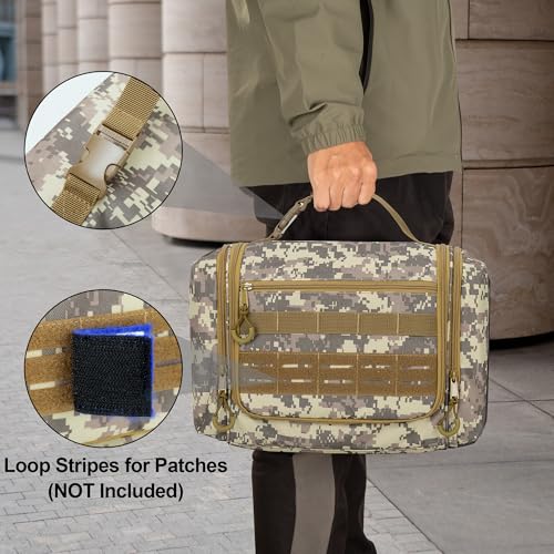 Image of Tactical Toiletry Bag for Men, Large Hanging Dopp Kit Hygiene Bag | Travel Toiletry Bag with Hook, Dry & Wet Pockets, Shower Bag for Toiletries, Grooming, Shaving Care & Travel Essentials