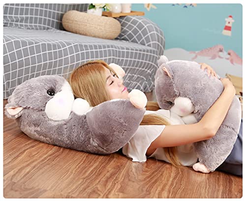 Moonlove Soft Fluffy Hamster Shaped Chair Back Cushion Office Home Cute Animal Couch Armchair Back Support Seat Pad Cushion Cozy Sofa Bed Throw Pillow Seat Cover Mat Home Decor - Image 4