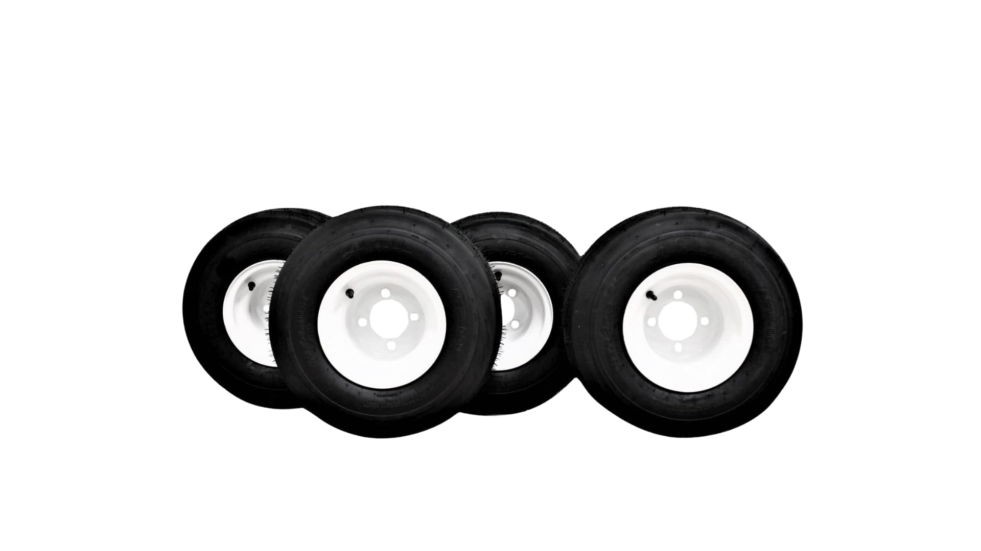 Antego Tire & Wheel 18x8.50-8 Golf Cart Tires on 8x7 Golf Cart Wheels (Rims) White Assemblies for Golf Carts (Set of 4) - Compatible with all standard golf carts such as: EZGO, YAMAHA, and Club Car