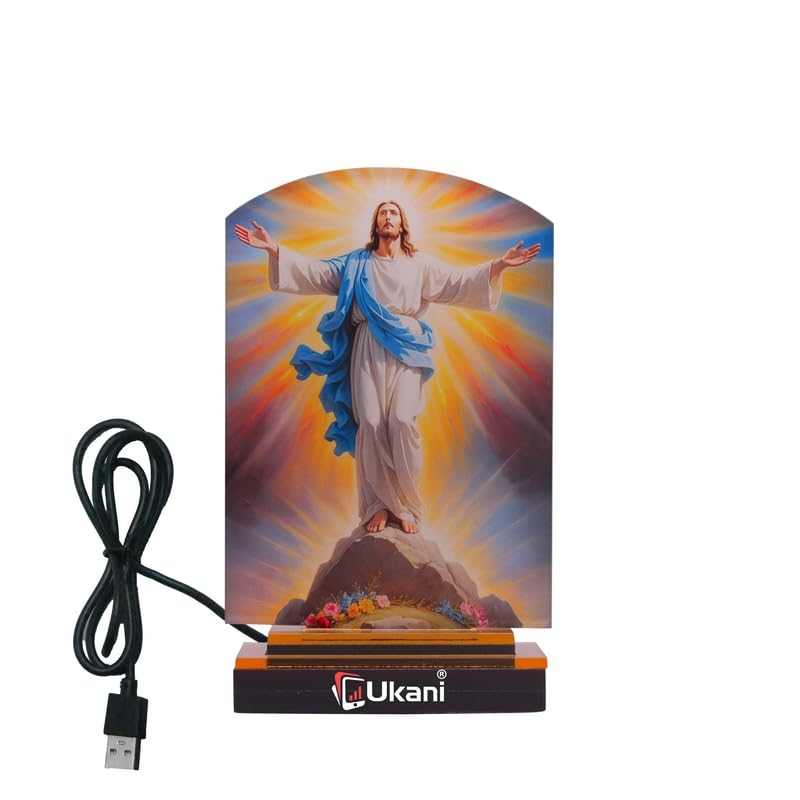 UKANI UV Printed USB Jesus Christ Lamp for Car/Gift/Table Top-image-42