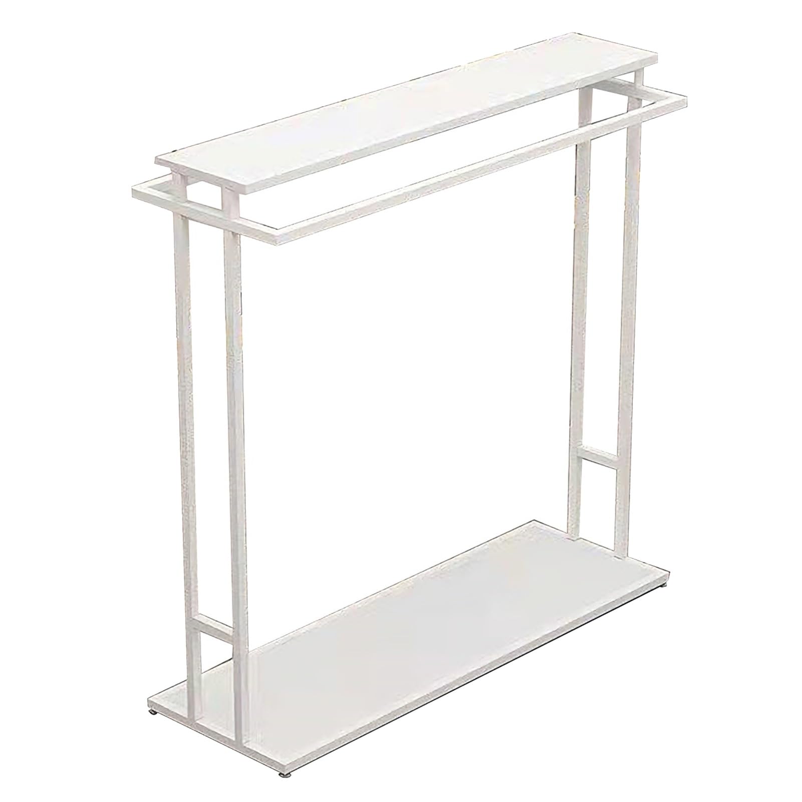 JYBNBBE Retail Clothing Rack, Portable Boutique Display Stand Shelf, Steel Clothes Garment Rack for Closet Commercial Bedroom,White-47.2x19.6x59in