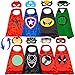 Aodai Superhero Double Sided Capes and Mask for Kids Compatible Superhero Party and Halloween Costumes Party Kids Best Gifts (Double Sided 4Pcs)