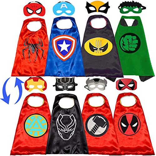 NuGeriAZ Toys Superhero Capes for Kids Superhero Toys for Boys - Superhero Costumes 4-10 Year Old Boy Gifts (Red 4pcs)