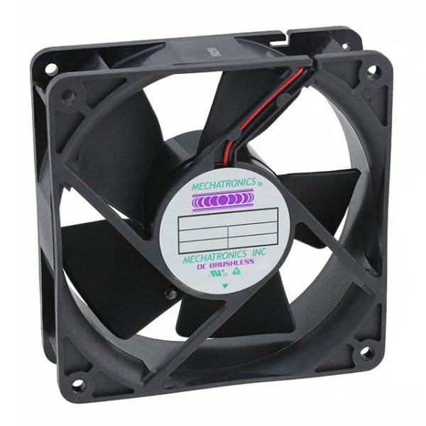 Fan Tubeaxial - 24VDC - Square - 119mm x 119mm - Ball - 140.0 CFM (3.92m³/min) - 45.0 dB(A) - 2 Wire Leads.