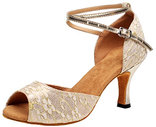 Chaussures de danse dorées pour briller lors de vos soirées salsa et ballroom