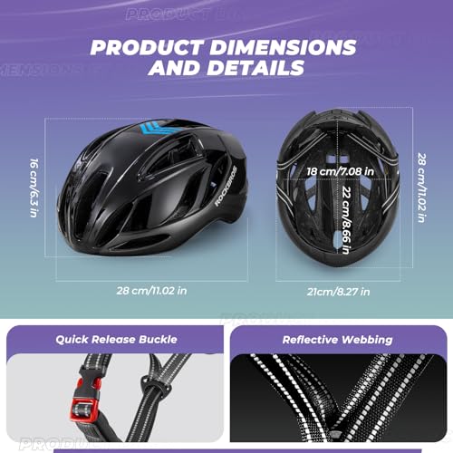 ROCKBROS Bike Helmet Lightweight Cycling Helmet for Men Women Adult Breathable Mountain Bike Helmet 57-61cm Adjustable Road Bike Helmet with 10 Colors - Image 2
