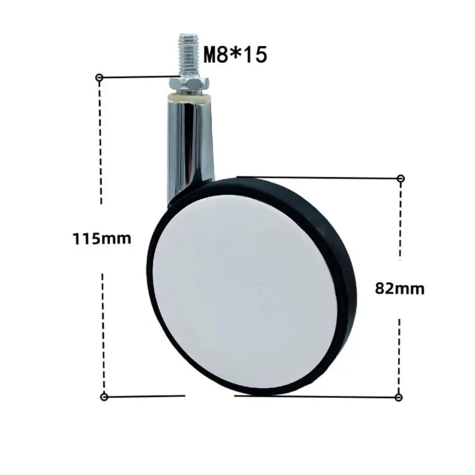 Rotella In Lega Di Zinco Da 4 Pezzi Da 3 Pollici, Tavolino Da Pranzo | Sedia, lega di zinco, asta a vite, girevole a 360°, rullo liscio, 4 pezzi, WH-ZFC3(Black)