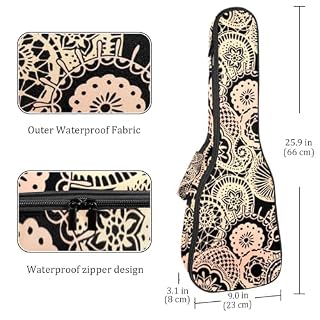 JRHEJTHH Housse imperméable pour ukulélé en tissu Oxford durable et élégant avec sac de rangement Motif floral, Multicolore., 25.9x9x3.1in/66x23x8cm, Moderne - Les Beatles, Paul McCartney, John Lennon, RIngo Starr, George Harrison JRHEJTHH Housse imperméable pour ukulélé en tissu Oxford durable et élégant avec sac de rangement Motif floral, Multicolore., 25.9x9x3.1in/66x23x8cm, Moderne – Image 4