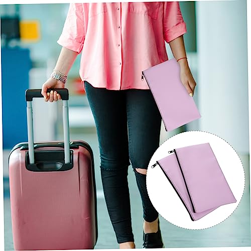 2Pcs PU Leather Money Bags with Zipper Cash Pouch for Office Travel Secure Storage Stylish Design for Students Professionals Convenient Accessory2