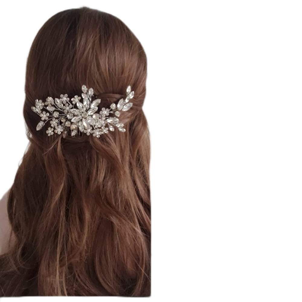 Diamentowa tiara ślubna kryształowy kwiat perła grzebień do włosów spinka do włosów z kryształkami tiara damskie ślubne akcesoria do włosów biżuteria prezent