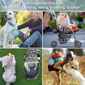 Kytely Collapsible Dog Bowls X-Large (1500ml), 2 Pack Foldable Dog Travel Bowls, Portable Dog Water Food Bowl with Clasp, Pet Feeding Cup Dish for Traveling, Walking, Hiking (Blue+Grey) Kytely Collapsible Dog Bowls X-Large (1500ml), 2 Pack Foldable Dog Travel Bowls, Portable Dog Water Food Bowl with Clasp, Pet Feeding Cup Dish for Traveling, Walking, Hiking (Blue+Grey)