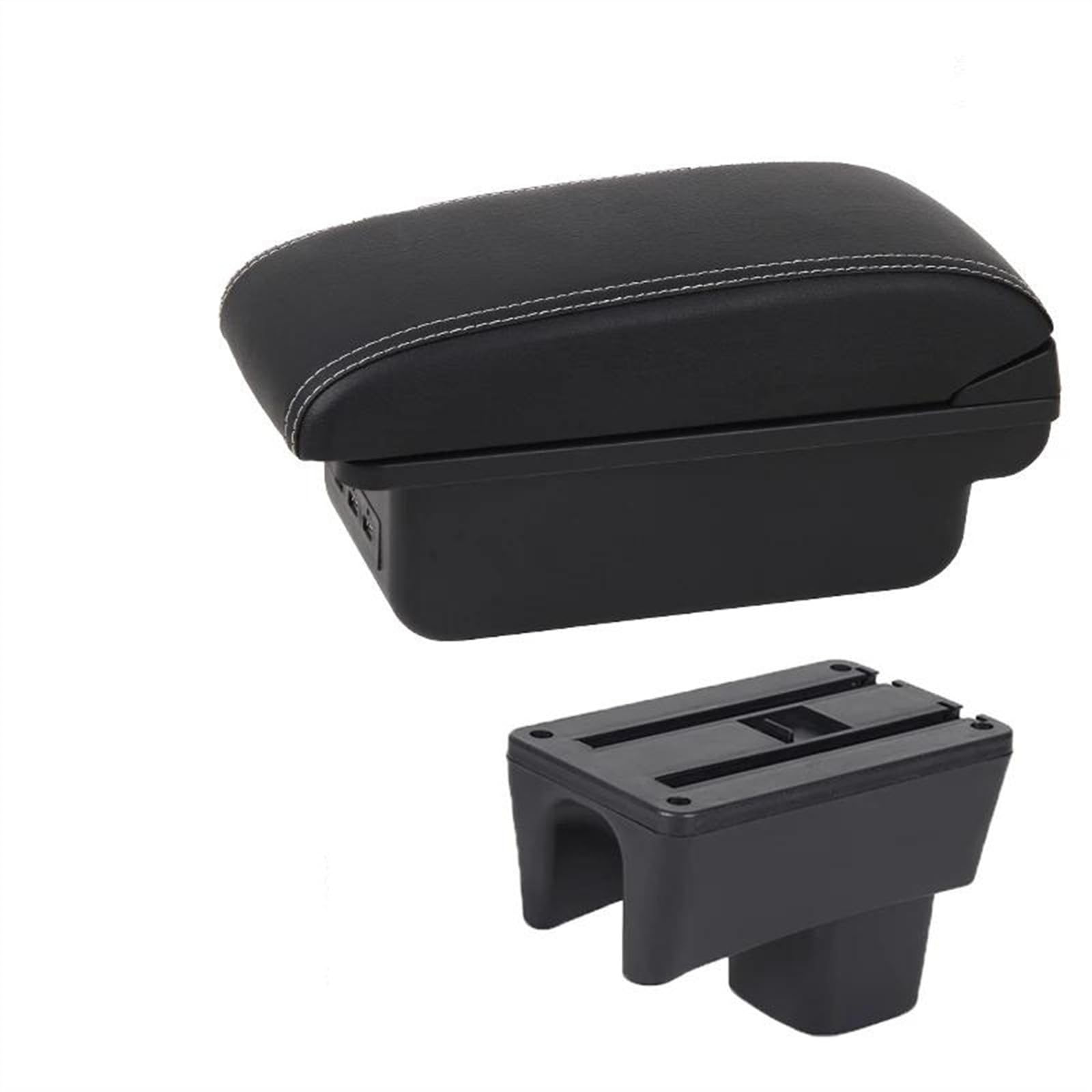 NOHEEU Car Armrest Box Center Console Storage Modification Parts For Swift 2005-2023(B3 White line 3 USB)