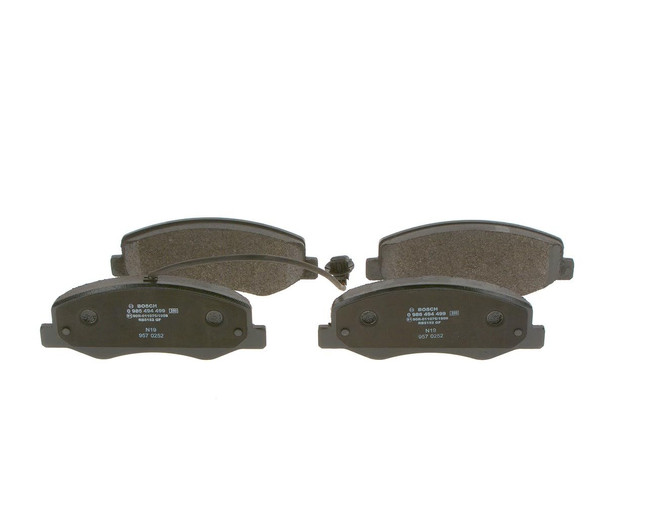 Bosch BP1418 - Pastiglie Freni Auto, Trasero - Calidad Bosch - Reducción de Ruido y Polvo - Certificación ECE-R90 - Sin Cobre - 1 Juego de 4 Pastillas