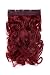 SWACC 20" Women 3/4 Full Head Instant One Piece Curly Body Wave Heat Resistance Synthetic Clip in Hair Extension (Wine Red)