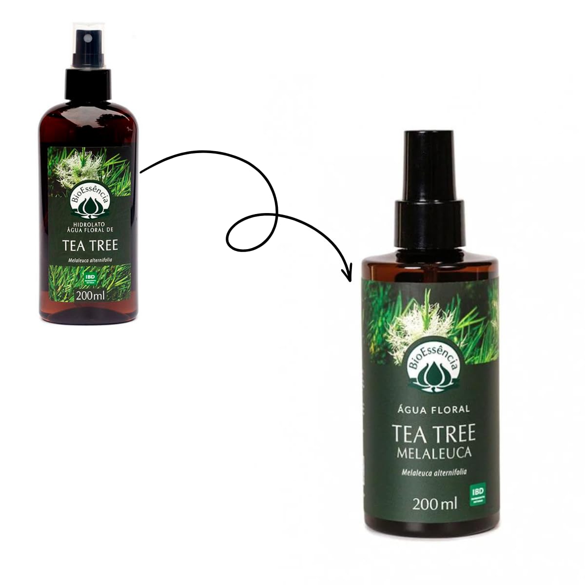 BioEssência Água Floral de Tea Tree 200ml | Tônico Facial Natural para Pele Oleosa e