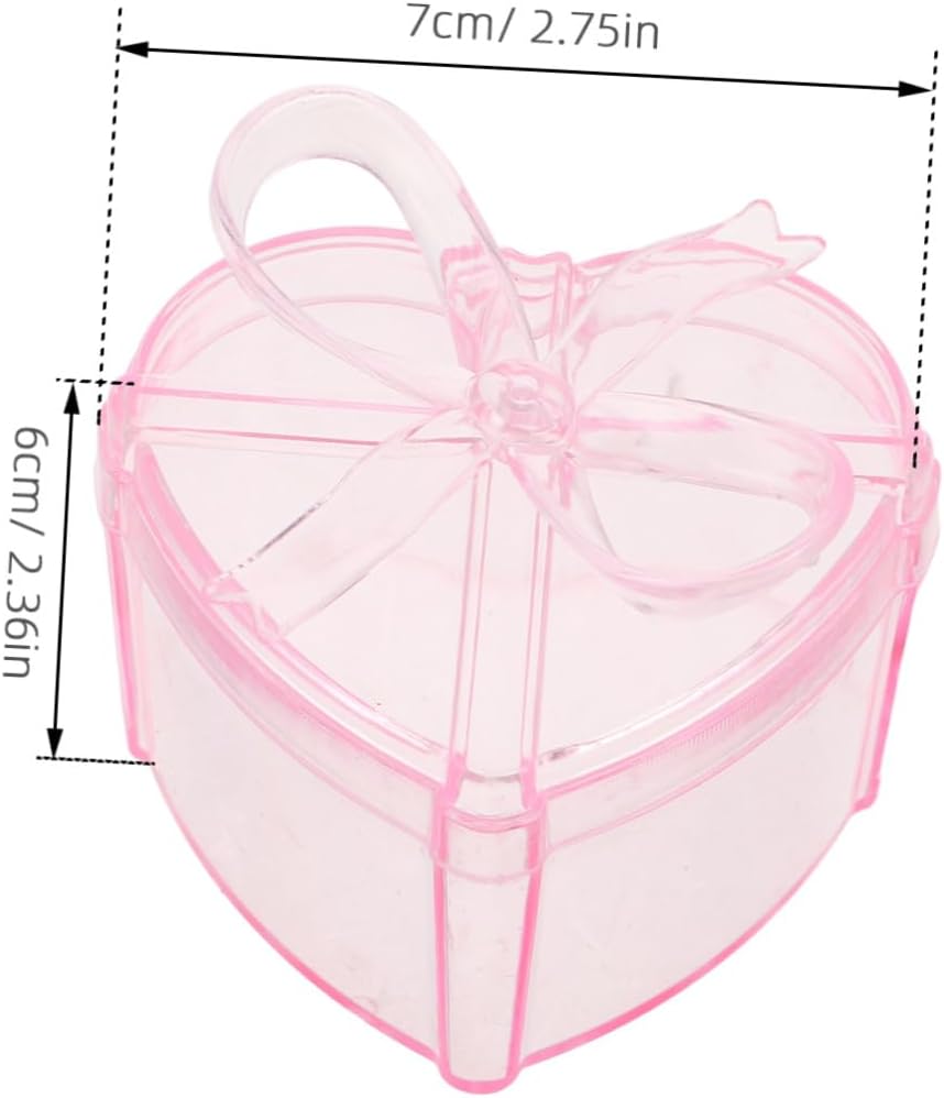 12pcs Heart-shaped Ps Decorative Box with Lid, Pink Jewelry Storage image 2