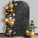 7.2FT Black Arch Cover-Sequin Spandex Fitted Wedding Arch Cover Round Top Chiara Background Covers for Birthday Party Baby Shower Photo Arch Stand Decoration