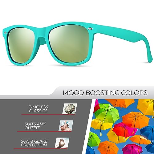 Image of Retro Rewind Polarized Sunglasses for Women Men - UV400 Classic Square Vintage Shades Trendy Unisex Sun Glasses