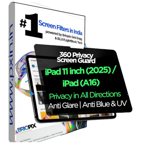 Image of Pxin Tablet Privacy Screen Guard compatible with iPad 11 inch (2025) / iPad (A16) | No.1 |Anti Glare | Anti Blue Light | Anti UV | 4 Way Privacy Filter | 360 Privacy | Eye Protection