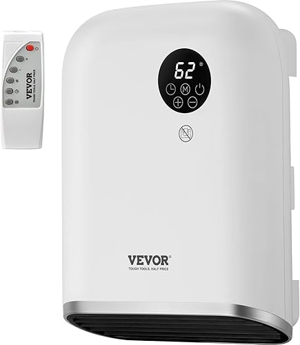 VEVOR Calentador eléctrico de pared de 1500 W, calentadores de espacio pequeño con pantalla táctil y control remoto inalámbrico, sobrecalentamiento
