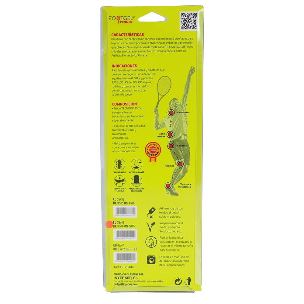 Plantillas Deportivas Tenis | Plantillas Gel Deportivas Hombre/Mujer Transpirables, Cómodas | Estabilizadoras, Previenen Lesiones, Dolores en Pies, Rodillas y Lumbares | Tallas 39 a 42