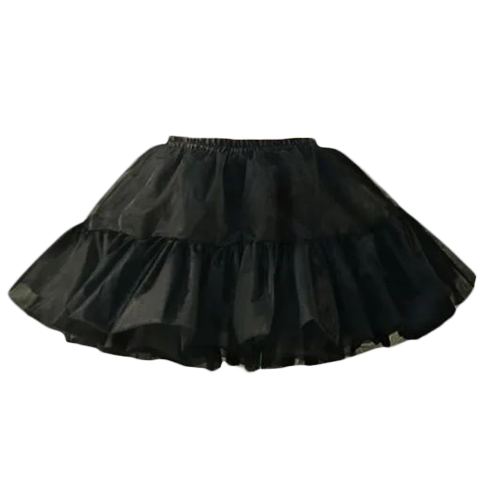 Maxtonser Womens Tulle Tutus Skirt Elastic Waist Double Layer Ruffled Bubble Puff Skirt Petticoat Under Dresses Costume Underskirt