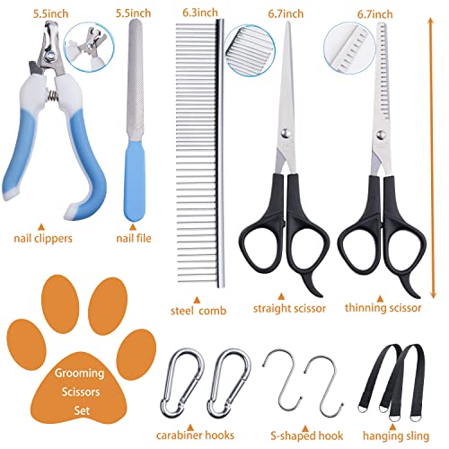 12 in 1 Pet Dog Grooming Hammock Harness for Cats & Dogs, Dog Grooming Harness with Nail Clippers/Trimmer/Scissors/Comb… - Image 3