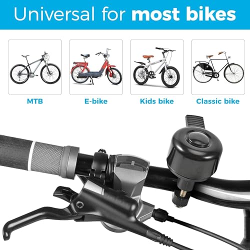 2 Stück Fahrradklingel,Universal Laut Klang Fahrrad Klingel Klassisch Retro Fahrradglocke für Kinder und Erwachsene für Rennrad Mountainbike und Roller,Schwarz