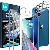 LK【3+3枚】iPhone 13 ガラスフィルム対応 3枚 + iPhone 13 カメラフィルム 3枚｢貼り付けやすい/硬度9H/高透過率/飛散防止/気泡防止/3Dタッチ対応｣アイフォン13 用 6.1インチガラスフィルム カメラフィルム レンズフィルムブラック